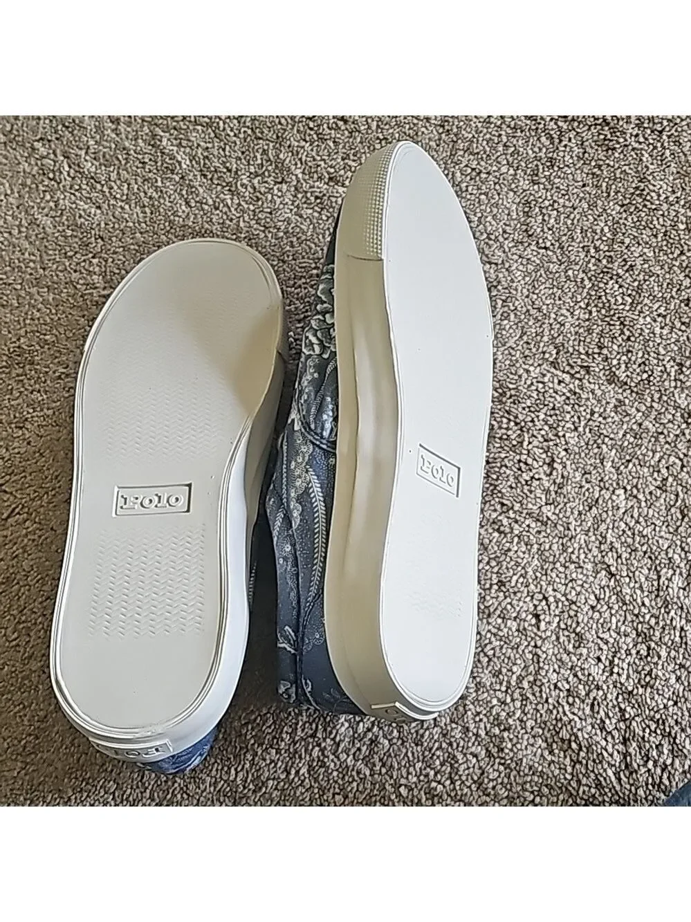 Ralph Lauren Blue Patterned Sneakers Size 9